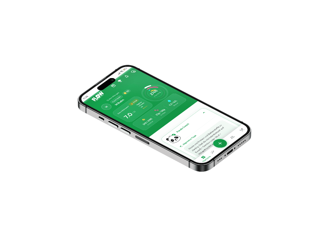 Flow wellness app dashboard preview on mobile